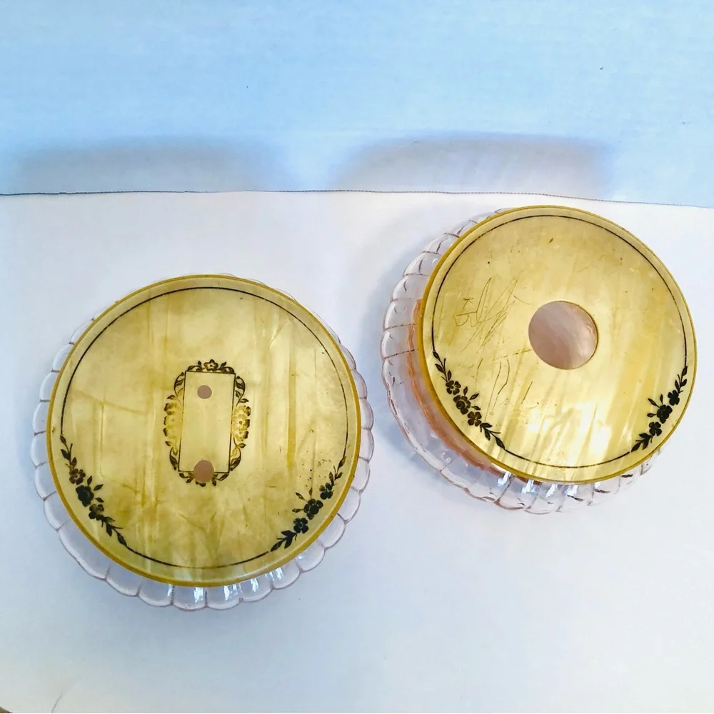 Vintage Vanity Dresser Set, Yellow Pyralin Celluloid/Bakelite, Hair Receiver &